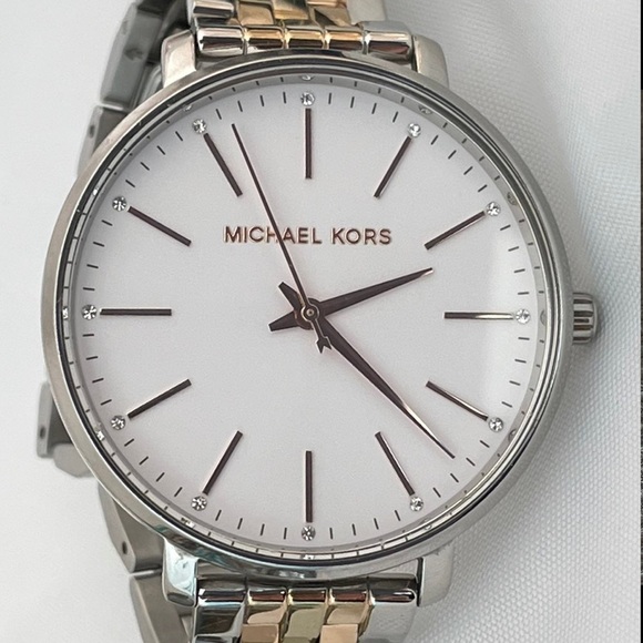 Michael Kors Tri-Tone Pyper Metal Watch - Picture 3 of 12